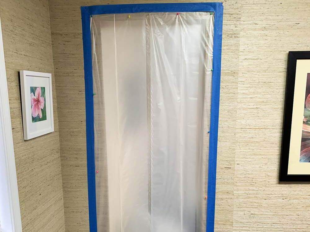 Entryway Covered in Plastic